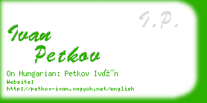 ivan petkov business card